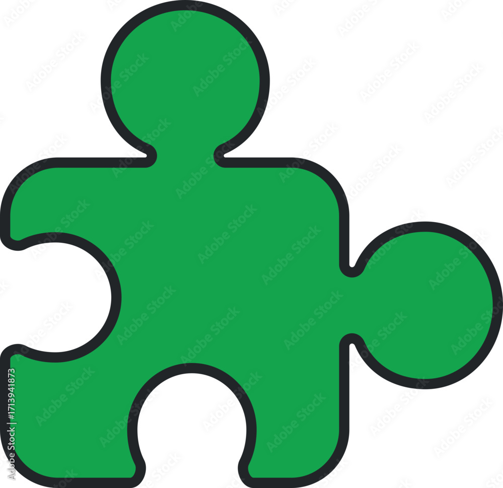 Obraz premium vector flat simple icon graphic puzzle