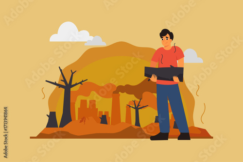 Trees die due to global warming