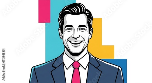 Man Portrait Pop Art Style.