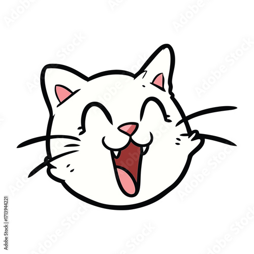Cheerful cat Illustration: A whimsical and delightful illustration of a cat with a bright smile, capturing the essence of happiness and the charm of a beloved feline companion.