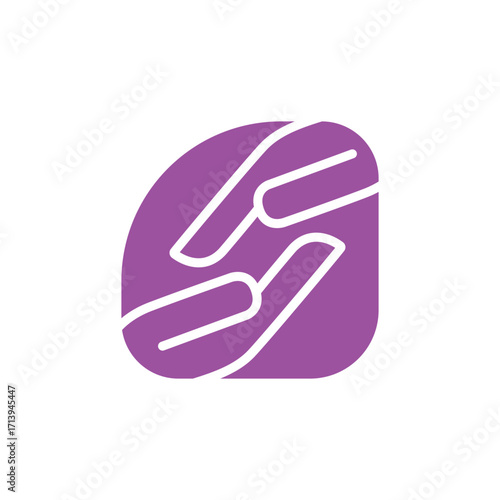 Helping, helping hand abstract logo design, vector illustration