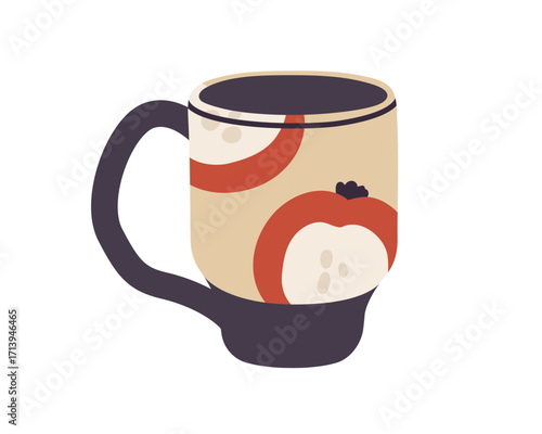 Mug, ceramic cup for tea and coffee beverages. Modern trendy style drinkware....