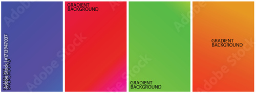 Four gradient backgrounds with blue red green and orange color variations in a vertical format design