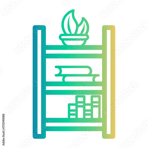book shelf Line Gradient Icon