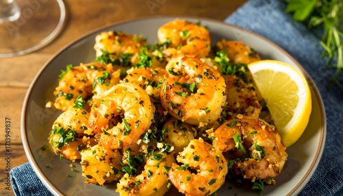 Wallpaper Mural Roasted shrimp with herbs and lemon (2) Torontodigital.ca