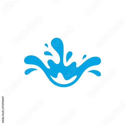Blue Water Splash Vector Graphic on White Background Fresh Clean Isolated Design Element Liquid Motion Illustration Symbol for Purity and Refreshment