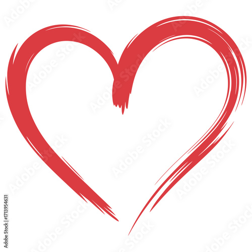 Heart made with brush art. Love, romance, happiness. St. Valentine's Day, Mother's Day.