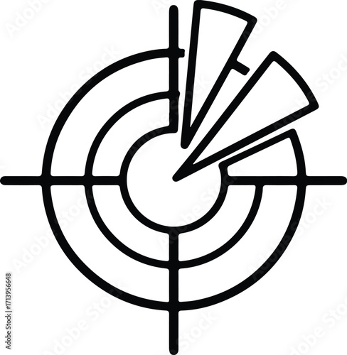 Vector target aiming concept creative design for game silhouette illustrator