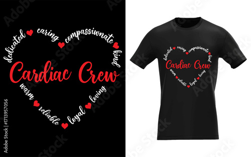 Celebratory card design for cardiology professionals featuring medical themed graphics and text for nurses cardiologists and cardiac teams ideal for invitations or announcements