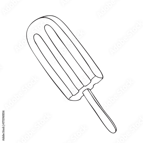 Vector illustration of ice cream. Outline drawing. Design element for packaging, holidays, and decorations