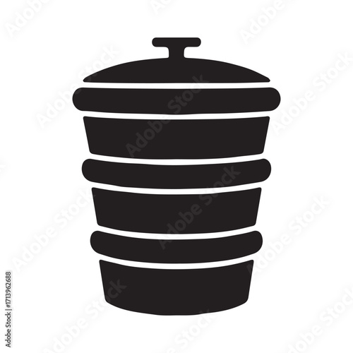 Solid compost bin garden tool icon