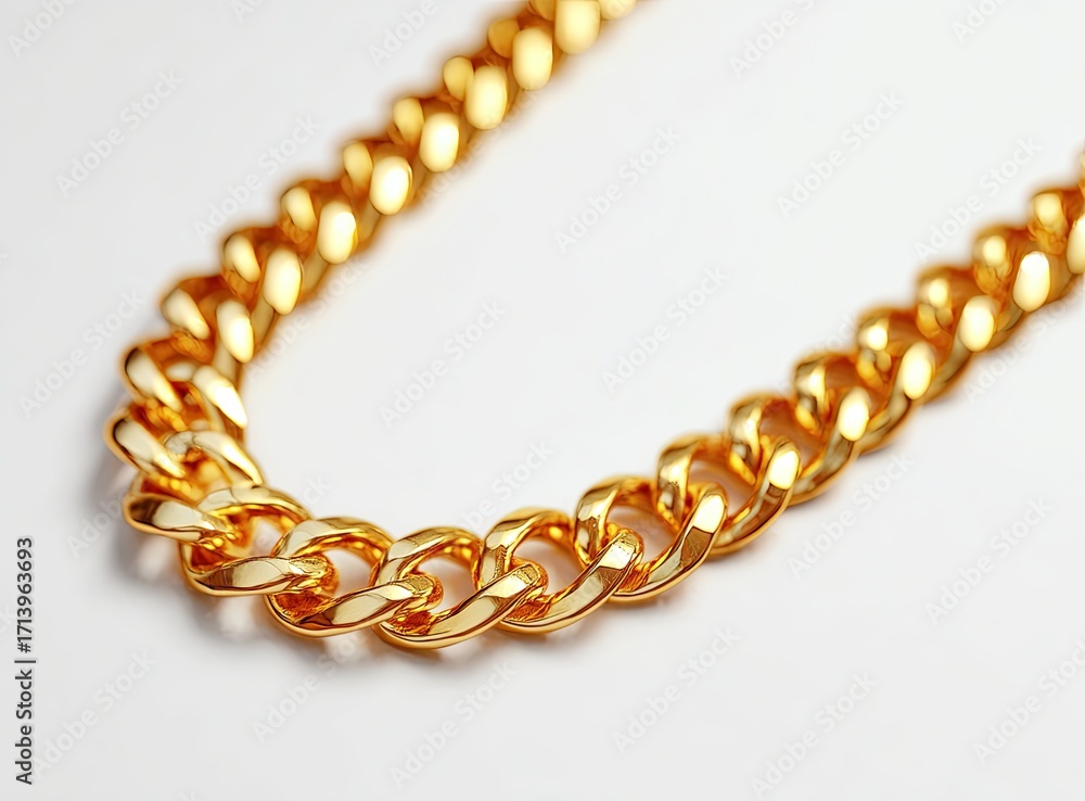 Obraz premium Close-up of a gold chain necklace