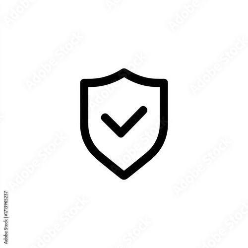 Free Download Simple black outline shield icon with a checkmark (3) - GFXLoad