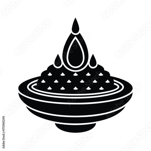 Haldi Kumkum Thali Icon Flat Design