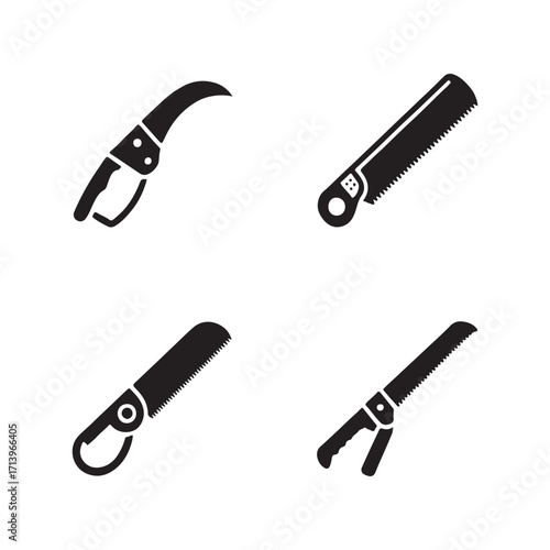 Pruning saw professional solid tool icon