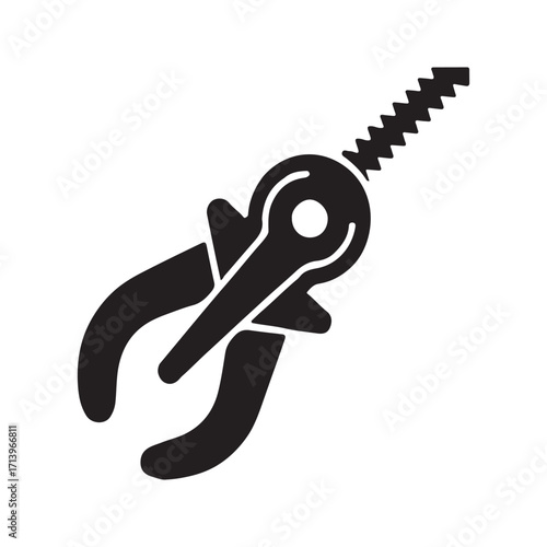 Solid rebar cutter construction tool icon