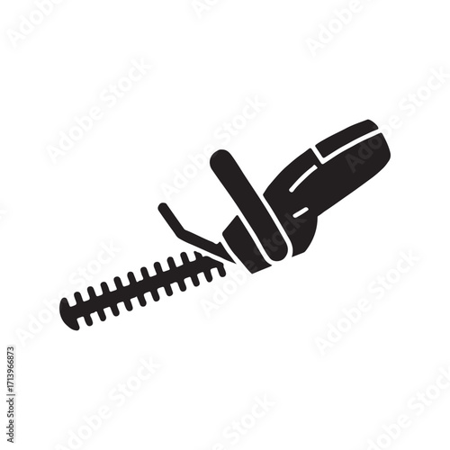 Compact hedge trimmer professional solid icon