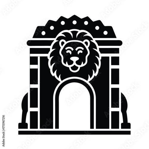 Hittite Lion Gate Icon Illustration