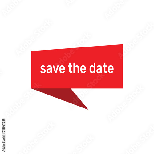 Announce your special day with a modern save the date graphic in vibrant red for weddings or events
