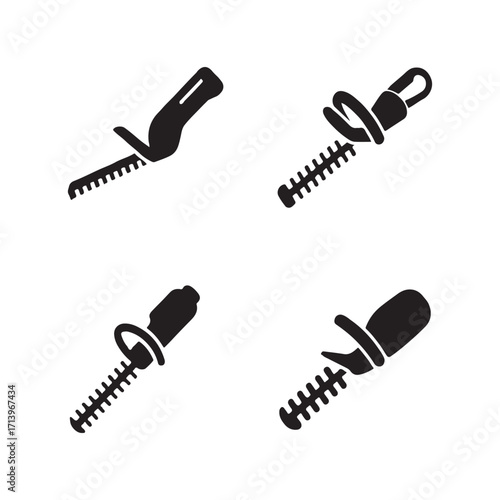 Collection of hedge trimmer solid icon pack