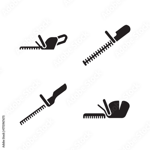 Full set of hedge trimmer solid icons