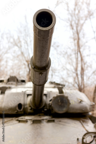 close-up of a tank's gun barrel