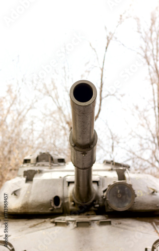 close-up of a tank's gun barrel