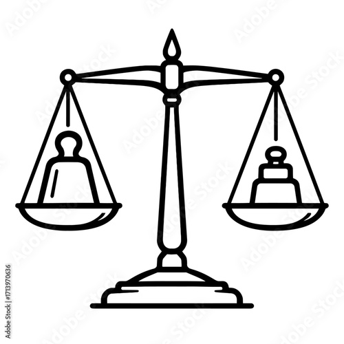 Vector Icon of a Balance Scale. A Classic Symbol for Justice, Equality, Human Rights, and the Legal System.