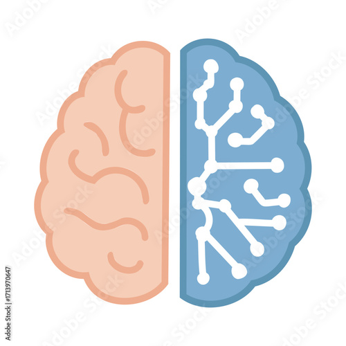 brain with brain icon. outline brain of brain vector icon color flat isolated on white