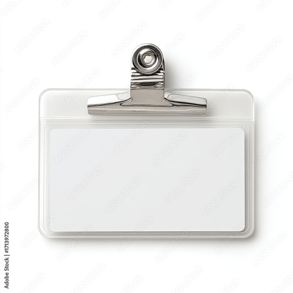 Obraz premium Empty plastic ID badge holder