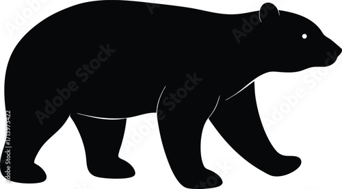 Black walking bear silhouette vector illustration