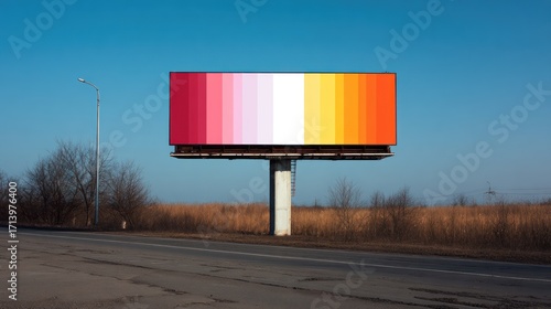 Colorful billboard on a rural road