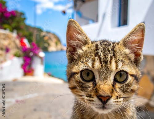 Fototapeta Naklejka Na Ścianę i Meble -  Close-up of a tabby kitten