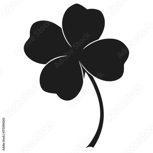  oxalis acetosella silhouette vector on white