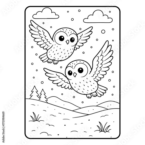 Cute Owl Animal Children Coloring Pages