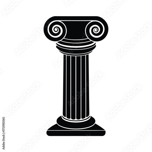 Ionic Column With Spiral Volutes