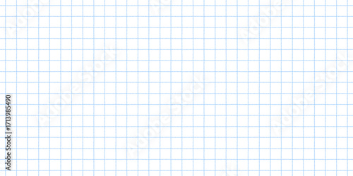 Square checkered paper graph grid school notebook lattice math sheet seamless pattern vector illustration. White millimeter page texture seamless pattern with a geometric rectangle paper graph grid.