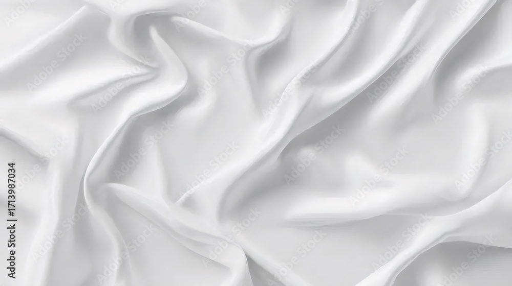 Naklejka premium 白いサテンの布地のクローズアップ 質感のある背景
