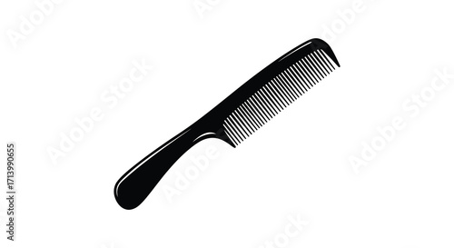 A simple black comb isolated on a plain white background