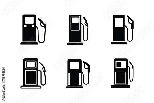 gas pump silhouette vector illustration
