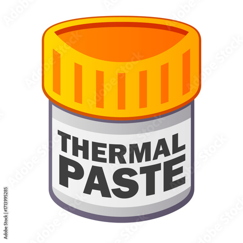 Bottle of thermal paste grease vector isolated illustration