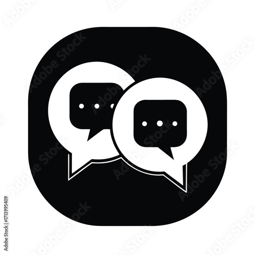 Language Translator App Icon With Dual Speech Bubb