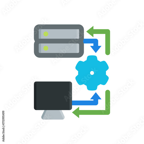 API simple flat icon illustration
