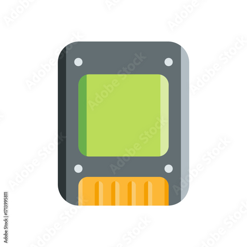 solid state drive simple flat icon illustration