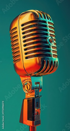 Retro microphone close-up