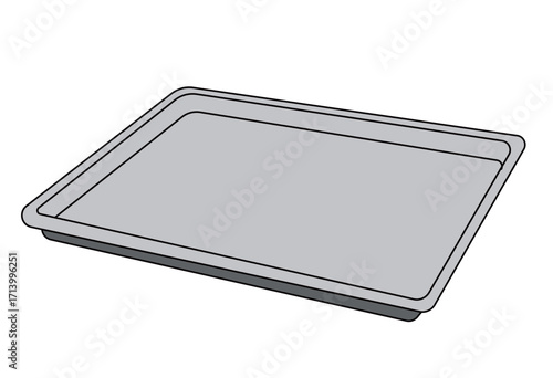 Oven baking tray illustration for pastry preparation, cookie baking, bread making, and kitchen culinary projects