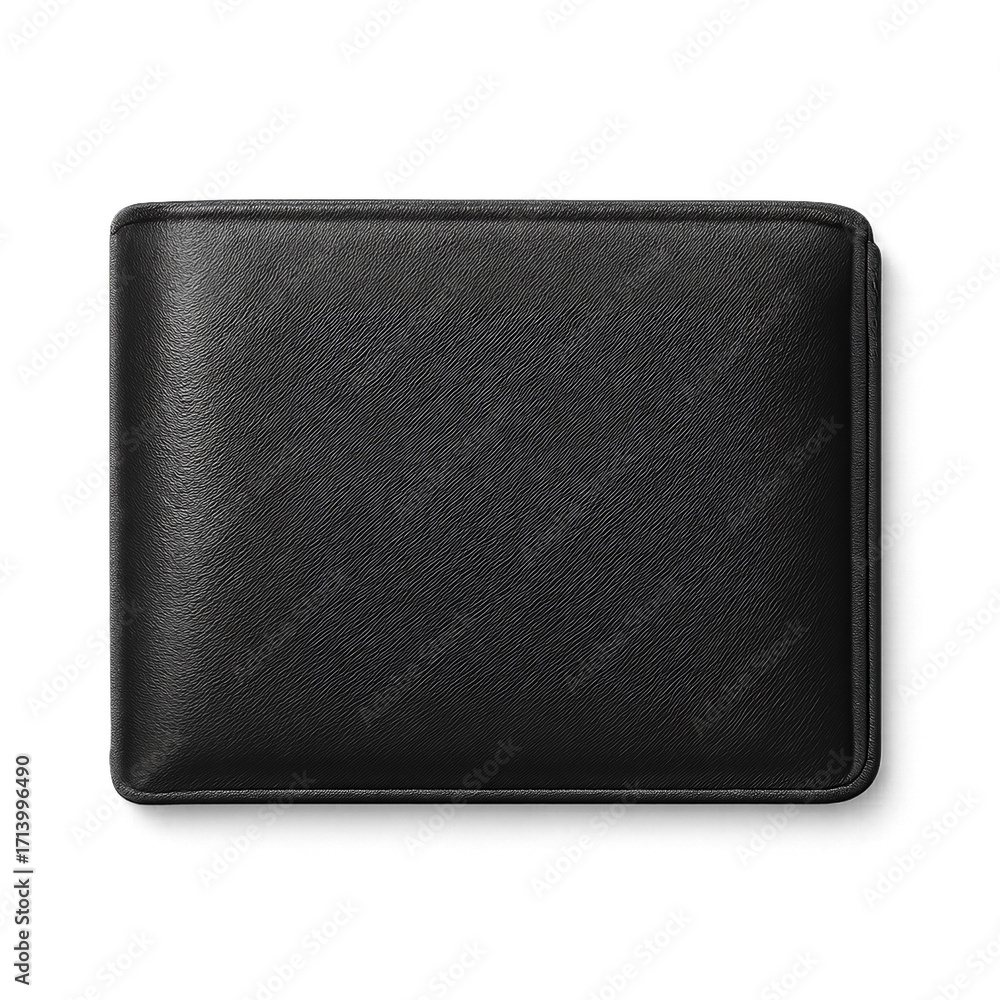 Fototapeta premium Black Leather Wallet Isolated on Black Background. Ai generation