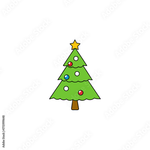Wallpaper Mural Cartoon christmas tree with star on transparent background Torontodigital.ca