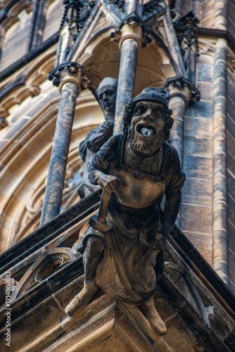 Gargoyle of St.Vitus Cathedral, detail of building