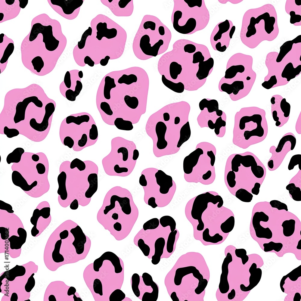Fototapeta premium Pink leopard print pattern on white background
